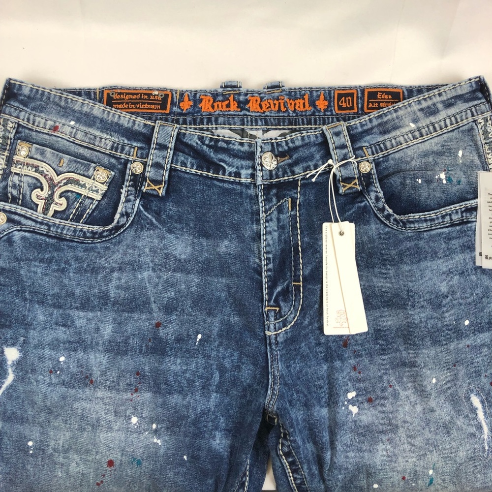 Rock Revival Edan Alt Straight Destroyed Jeans - Picture 3 of 8